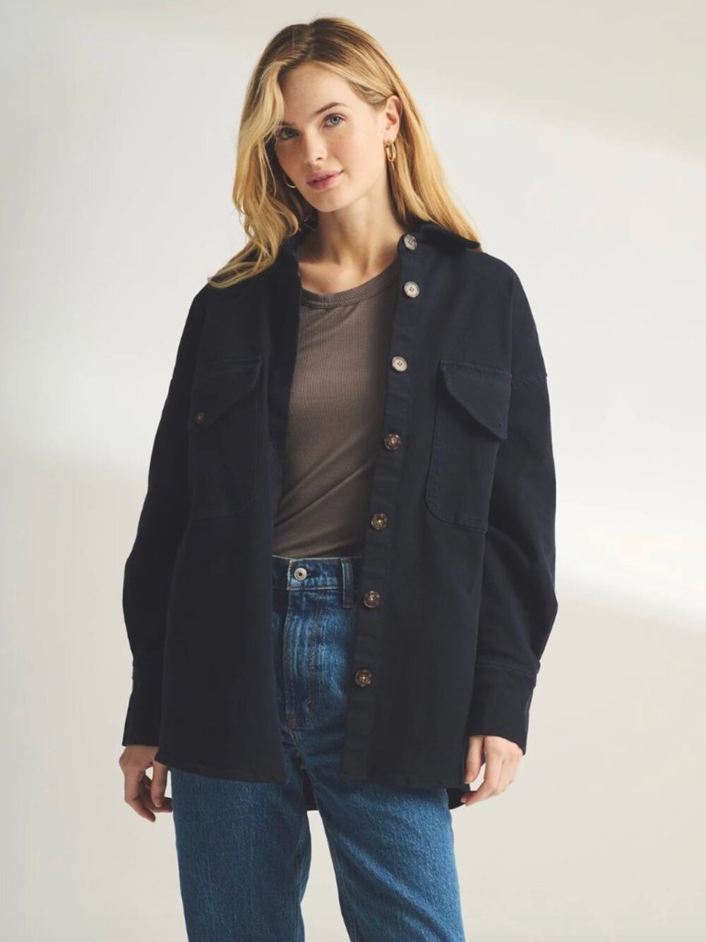 Naadam Soft Denim Oversized Jacket Like New